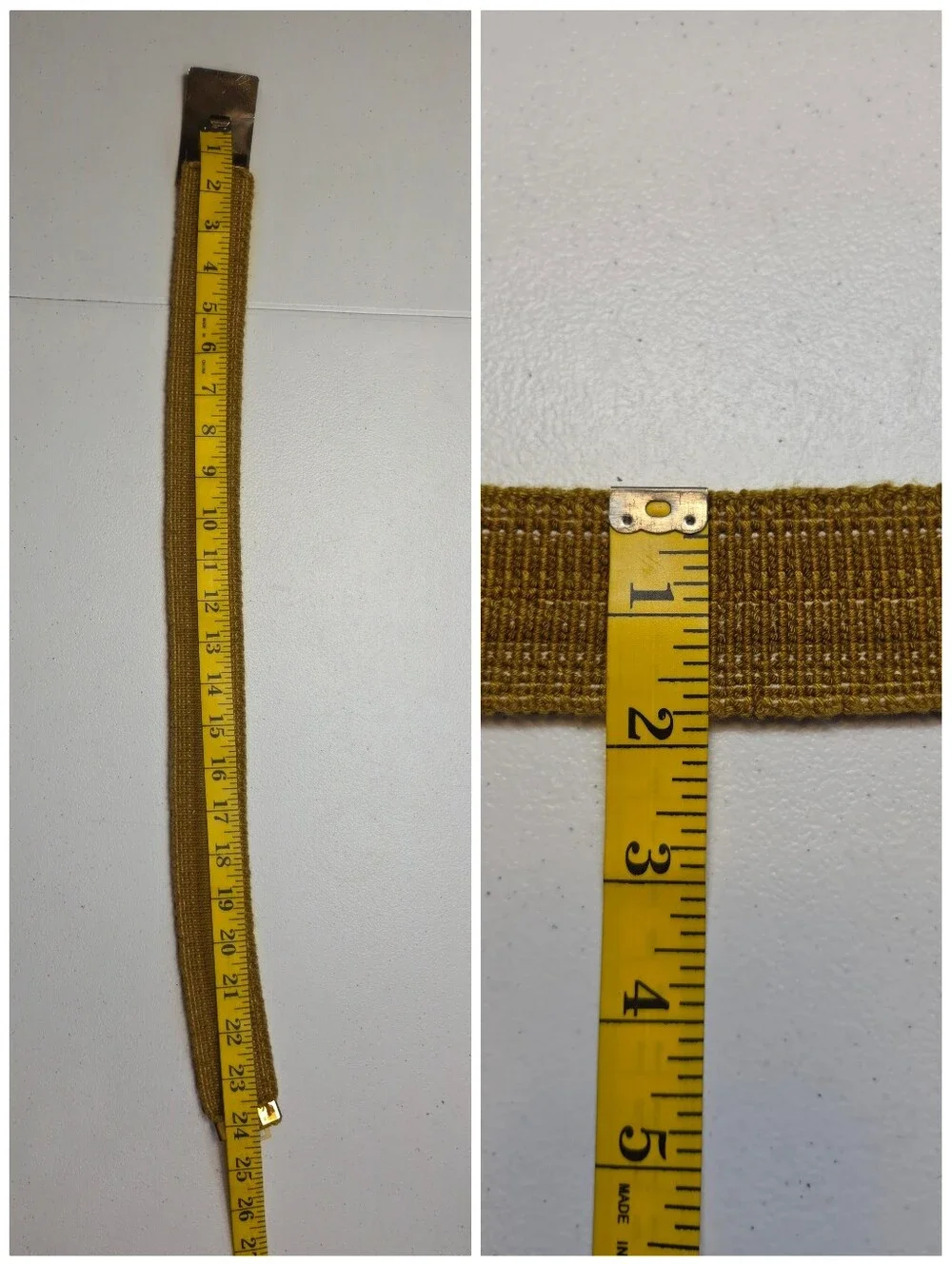 Vintage 80s Gold Tone Articulated Fishscale Stretch Belt Two Tone Buckle